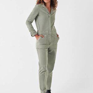 NWOT Faherty Overland Stretch Organic Cotton Jumpsuit Olive Large